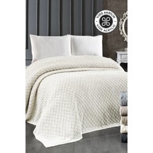Evlen Home Collection Triko Battaniye Örgü Çift Kişilik 220 x 240 cm Yatak Örtüsü Pike Poly