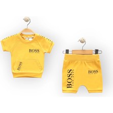 Woops Baby Marka Bossa Desen Interlok Şortlı Ikili Takım  6-24 Ay