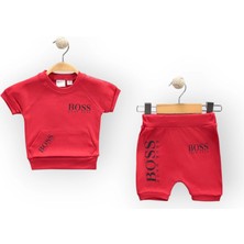 Woops Baby Marka Bossa Desen Interlok Şortlı Ikili Takım  6-24 Ay