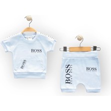 Woops Baby Marka Bossa Desen Interlok Şortlı Ikili Takım  6-24 Ay