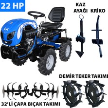 Bartech 4x4 Dizel Marşlı Mini Traktör Çapa Makinası 22 Hp
