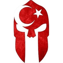 Quart Aksesuar Ay Yıldız Türk Bayrağı Miğfer Sticker 15 x 8,5 cm
