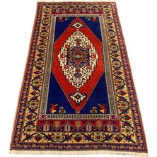 Burak Halı El Dokuma Sıfır Taşpınar Halısı 114 x 200 Lacivert Kiremit Kök Boya