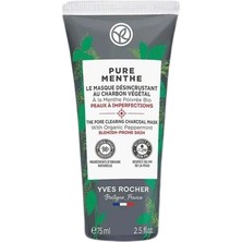 Yves Rocher Pure Menthe Karma,Yağlı, Gözenek Tıkanıklığı Bitkisel Kömür Maske 75ml