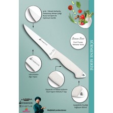 SÜRMENOX Sürmene Serisi Mutfak Bıçak Seti Et Ekmek Sebze Salata Bıçağı 3'lü Set Beyaz  ( MFT-022 )