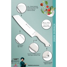 SÜRMENOX Sürmene Serisi Mutfak Şef Bıçak Seti Et Ekmek Sebze Salata Fileto Bıçağı 5'li Set Beyaz (MFT-025)