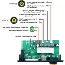 Aiorwel Bluetooth Ses Kod Çözücü Amplifikatör Kartı 2X80W 160W Amplifikatör Ses Çalar 12V Dıy Mp3 Çalar Araba Fm Radyo Modülü Tf USB (Yurt Dışından)