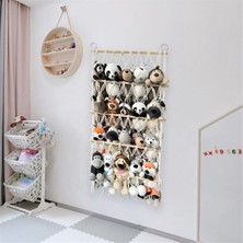 Aiorwel Duvara Asılan Düzenleyici Peluş Hayvan Oyuncak Ağı Hamak Kreş Peluş Oyuncak Depolama Boho Makrome, Beyaz (Yurt Dışından)