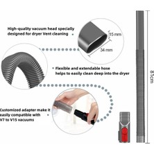Aiorwel Dyson V15 V11 V10 V8 V7 Elektrikli Süpürge Kurutma Makinesi Lint Temizleyici Esnek Hortum ve Dar Alan Temizleme Aparatı Için Kurutma Makinesi Havalandırma Temizleme Kiti (Yurt Dışından)