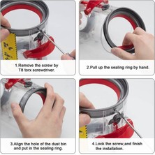 Keioug Dyson V11 V15 SV14 SV15 SV22 Elektrikli Süpürge Toz Haznesi Sızdırmazlık Halkası Değişimi Toz Haznesi Üst Sabit Sızdırmazlık Halkaları (Yurt Dışından)