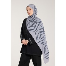 Pure Tone Şal - V Desen - Gümüş - Füme