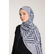 Pure Tone Şal - V Desen - Gümüş - Füme