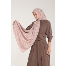 Pure Tone Şal - Marjinal Desen - Latte - Nude