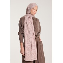 Pure Tone Şal - Marjinal Desen - Latte - Nude