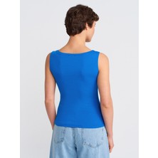 Dilvin 20868 Kayık Yaka Kolsuz Top-Mint
