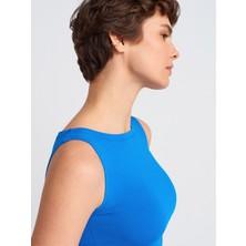 Dilvin 20868 Kayık Yaka Kolsuz Top-Mint