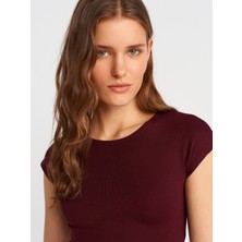 Dilvin 30528 Pamuk Ve Modal Karışımlı Crop Top-Siyah