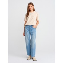 71350 Tint Yıkama Relax Denim Pantolon-Açık Mavi