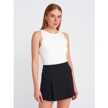 Dilvin 10726 Kayık Yaka Fitilli Triko Bluz-Kırmızı