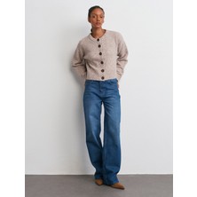 Dilvin 71749 Kendinden Tintli Borupaça Pantolon-Mavi