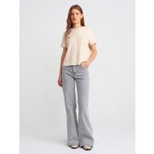 Dilvin 30584 Bisiklet Yaka Pamuklu T-Shirt-Bebe Mavi