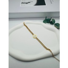 Gly Çlk Bijuteri Sedef Detaylı Çelik Bileklik (Gold) Blk 2092