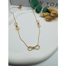 Gly Çlk Bijuteri Fiyonk Model Çelik Kolye (Gold) 0106301