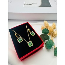 Gly Çlk Bijuteri Sevgililer Gününe Özel Kutulu Baget Çelik Kolye ve Küpe (Gold) 0106335