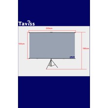 Taviss 221X124 cm Anti-Light Tripod Ayaklı Taşınabilir ve Duvar Kullanımlı Projeksiyon Perdesi