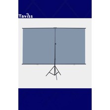 Taviss 221X124 cm Anti-Light Tripod Ayaklı Taşınabilir ve Duvar Kullanımlı Projeksiyon Perdesi