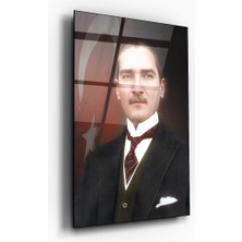 Zera Wall Mustafa Kemal Atatürk Cam Tablo- Ev ve Ofis Dekorasyonu-Duvar Dekorasyonu-Türk Bayrağı-Insan