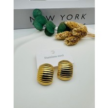 Gly Çlk Bijuteri Favori Model Çelik Küpe (Gold) KP471