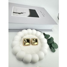 Gly Çlk Bijuteri Kare Çelik Küpe (Gold) KP337
