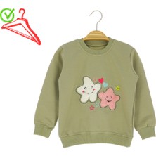 Kız Çocuk Sweatshirt Yıldız Baskılı