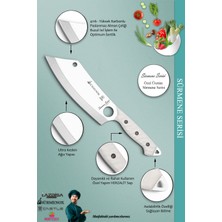 SÜRMENOX Sürmene Serisi Mutfak Kamp Şef Bıçak Seti Et Ekmek Salata Kamp Şef Bıçağı Beyaz 2'li Set (MFT-035)