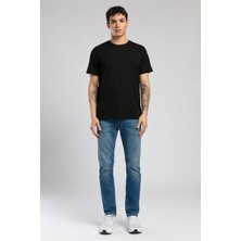 Lee Cooper Baselo Erkek %100 Pamuk O Yaka T-Shirt Siyah