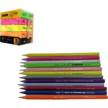 Silka 12 Adet Kurşun Kalem + 10'lu Neon Renkli Silgi