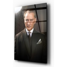 Zera Wall Mustafa Kemal Atatürk 3D Görünümlü Cam Tablo- Ev ve Ofis Dekorasyonu- Modern-Atatürk