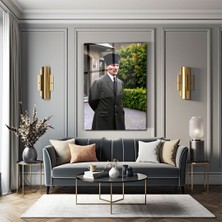 Zera Wall Mustafa Kemal Atatürk Zamanın Ötesinde Cam Tablo- Ev ve Ofis Dekorasyonu-Hediyelik-Atatürk-Dekoratif-3d