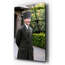 Zera Wall Mustafa Kemal Atatürk Zamanın Ötesinde Cam Tablo- Ev ve Ofis Dekorasyonu-Hediyelik-Atatürk-Dekoratif-3d