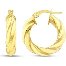 Altın Halka Küpe - 14K - 2.39GR