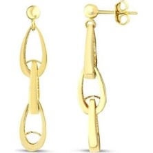 Assos Altın Sallantılı Tasarım Küpe - 14K