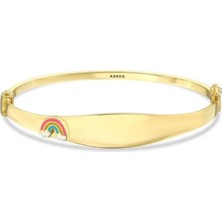 Unicorn Figürlü Altın Çocuk Kelepçe - 14K - 3.86GR