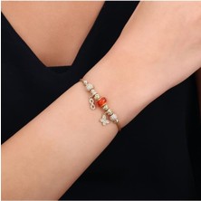 Tasarım Altın Charm Bileklik - 14K - 7.97GR