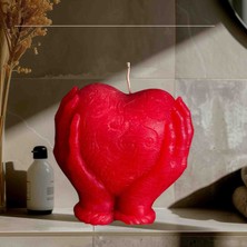Alfa Gift Dekoratif Iki Elle Tutulan Kalp Mum