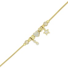 Tasarım Altın Charm Bileklik - 14K - 8.48GR