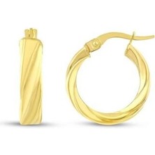 Tasarım Altın Halka Küpe - 14K - 2.15GR