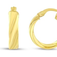 Tasarım Altın Halka Küpe - 14K - 2.15GR
