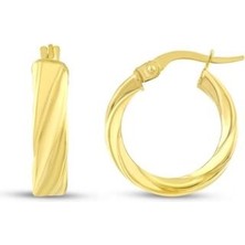 Tasarım Altın Halka Küpe - 14K - 2.15GR
