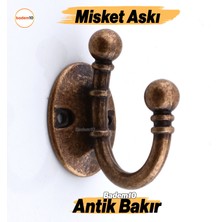 Badem10 Misket Askı Antik Bakır Vestiyer Dolap Askılık Askılığı Duvar Banyo Mutfak Elbise Çanta Askısı